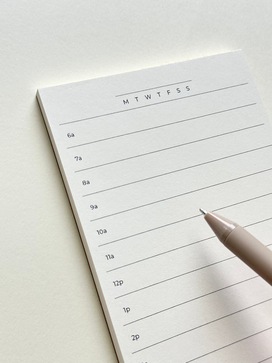 Hourly Schedule Notepad