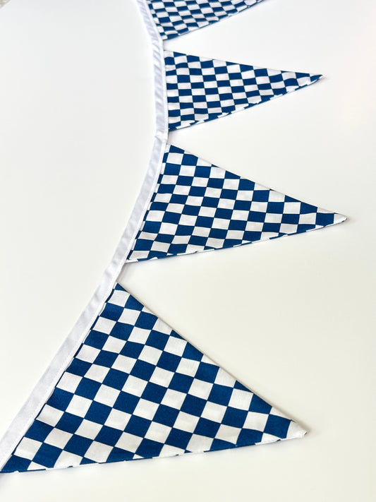 Dark Blue Checker Banner