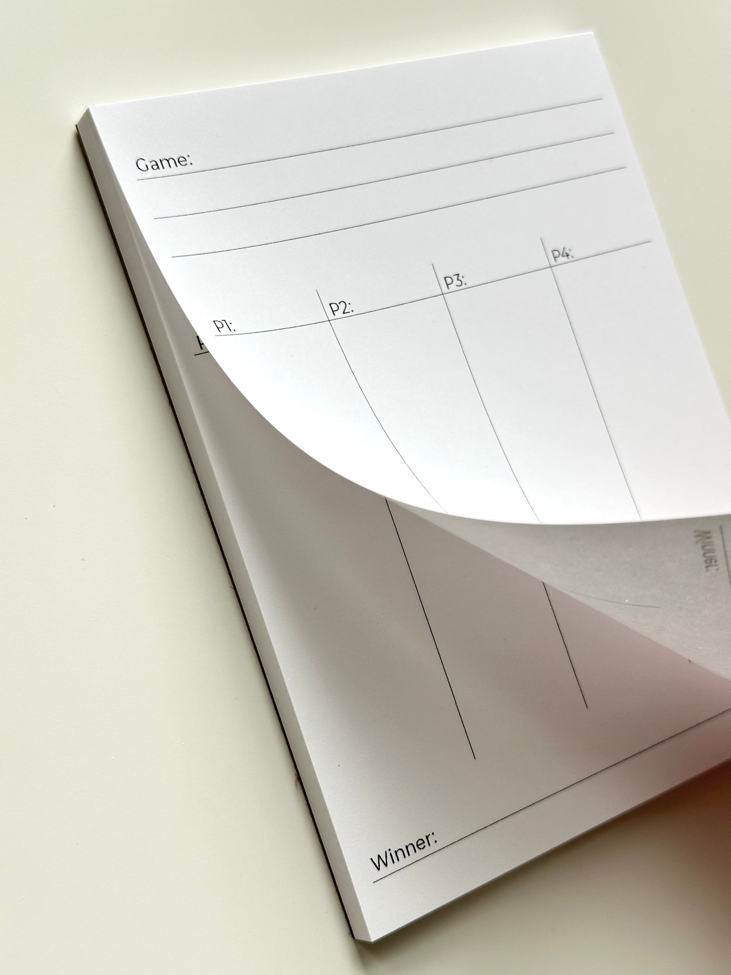Game Score Notepad