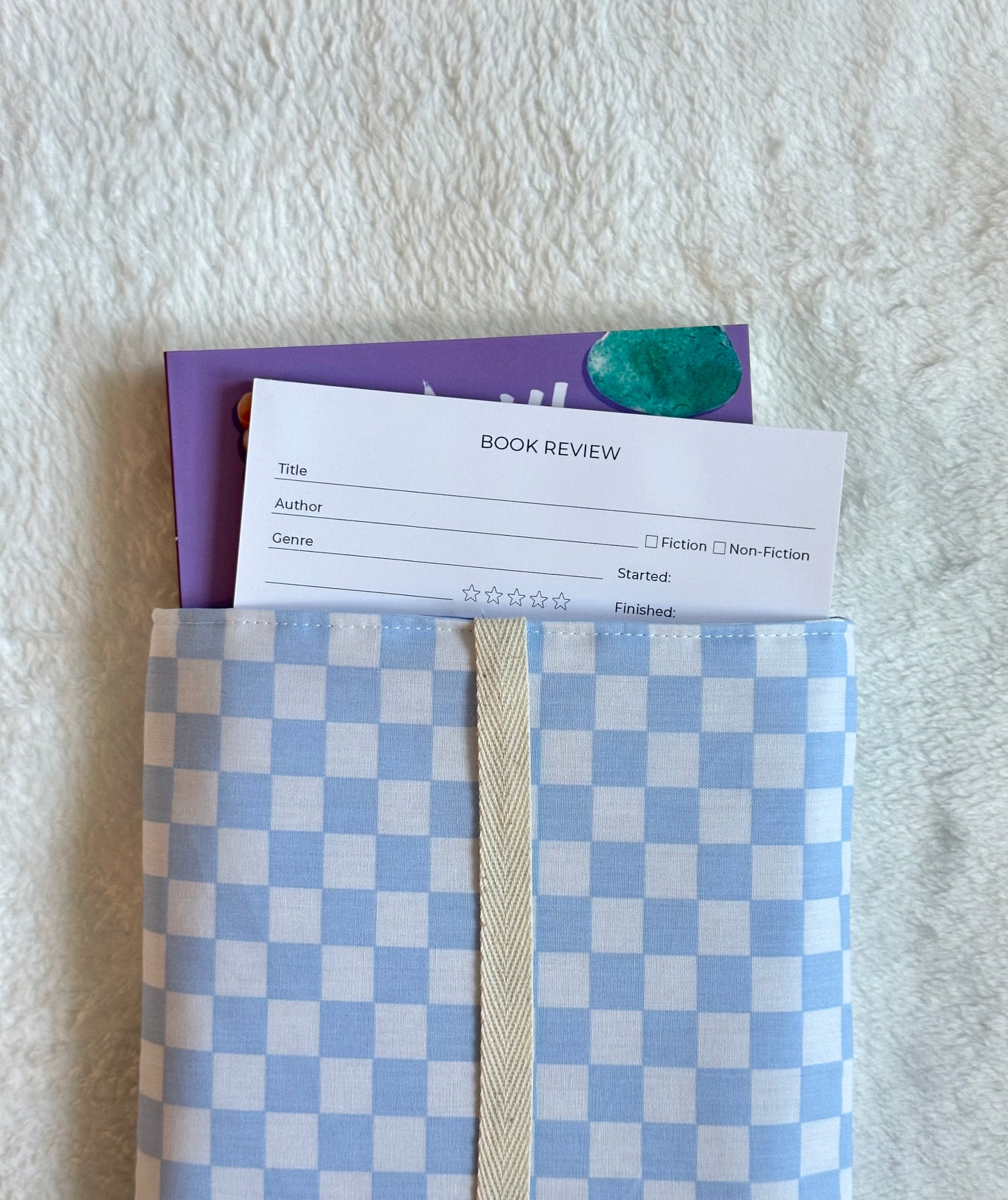 Blue Checker Book Sleeve