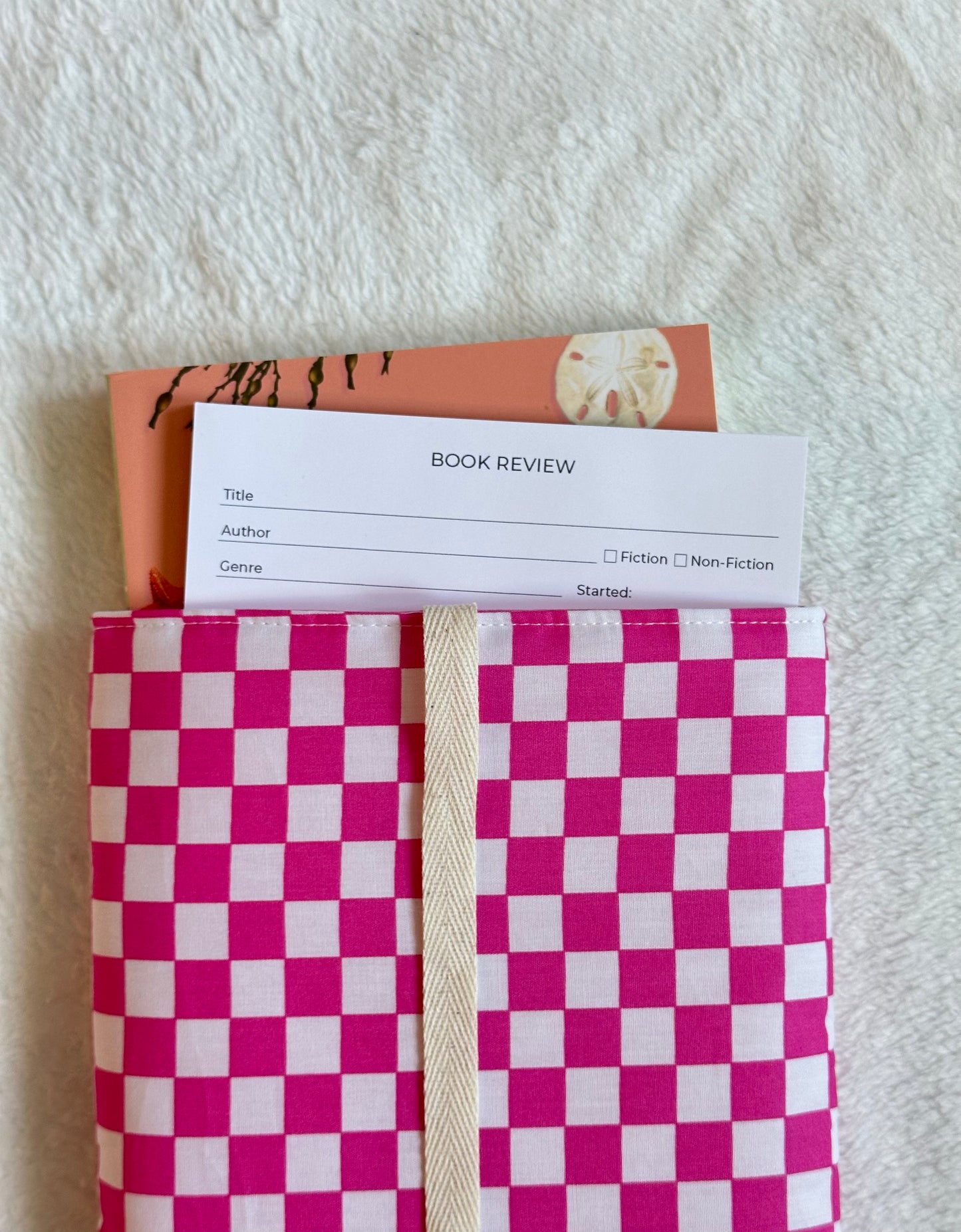 Pink Checker Book Sleeve
