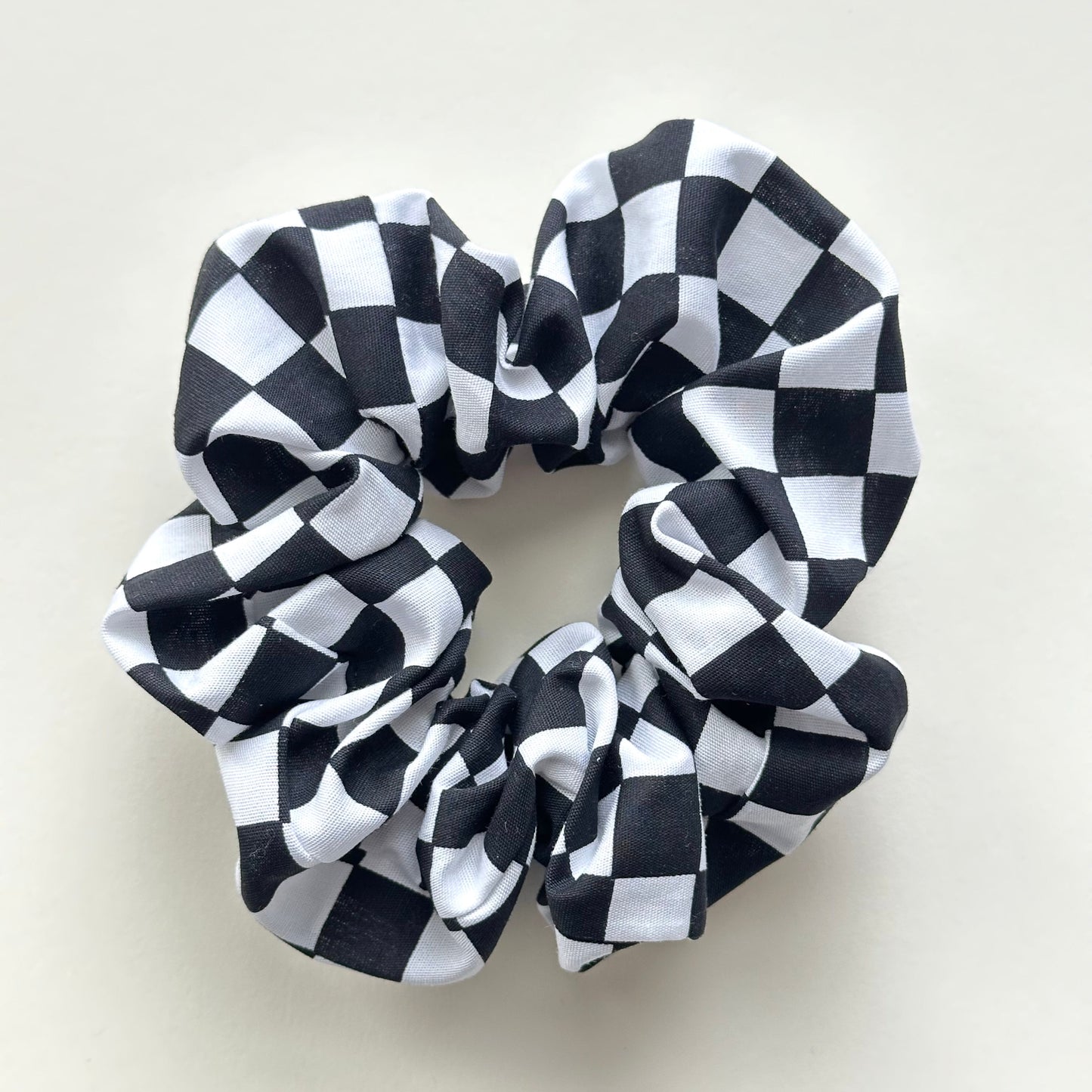 Black Checker Scrunchie
