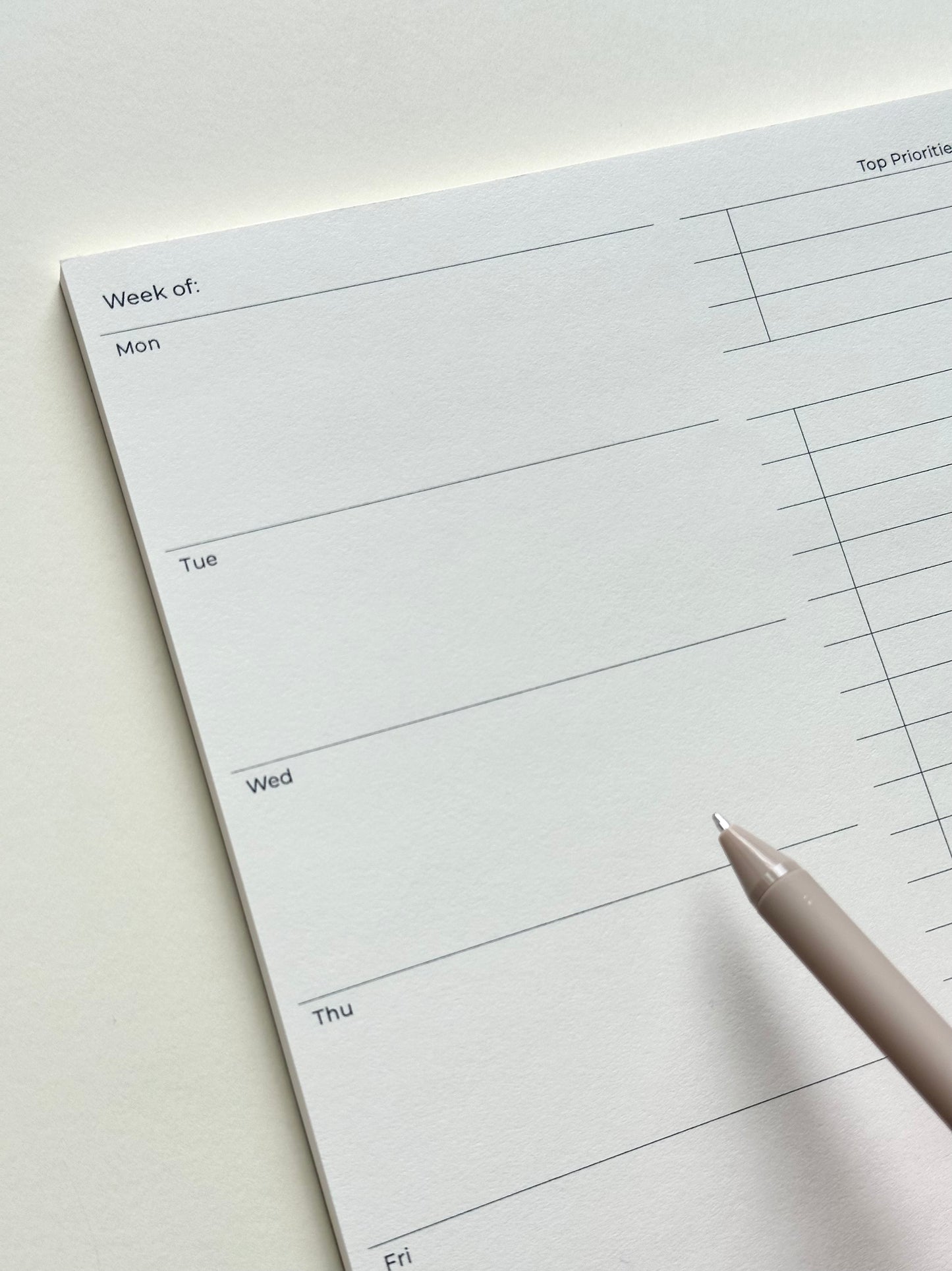 Weekly Overview Notepad