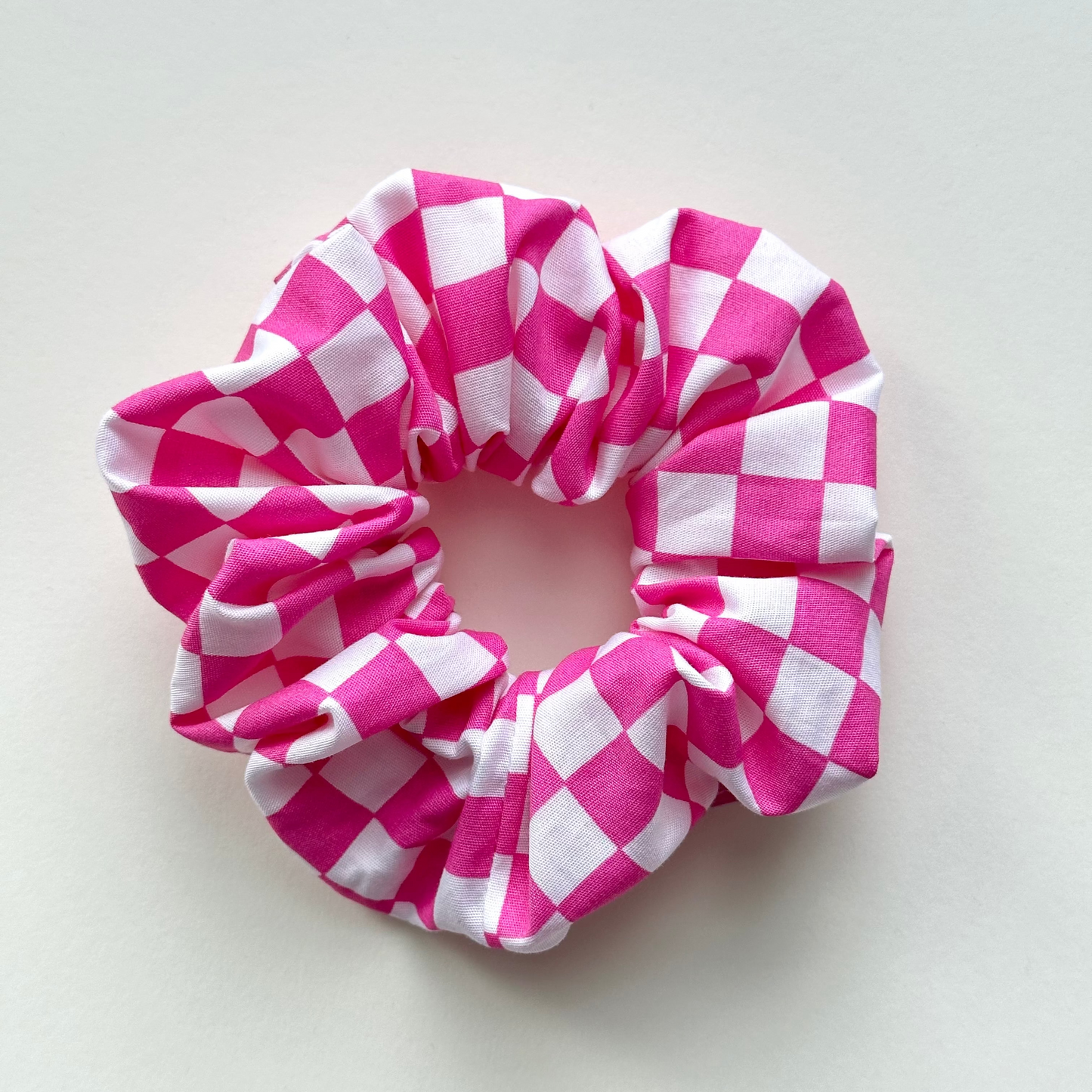 Pink Checker Scrunchie