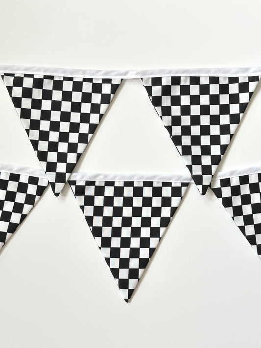 Black and White Checker Flag Banner
