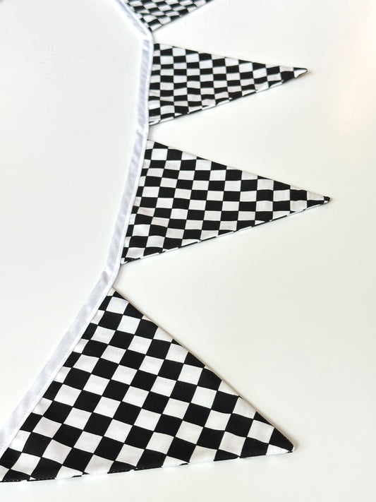 Black and White Checker Flag Banner