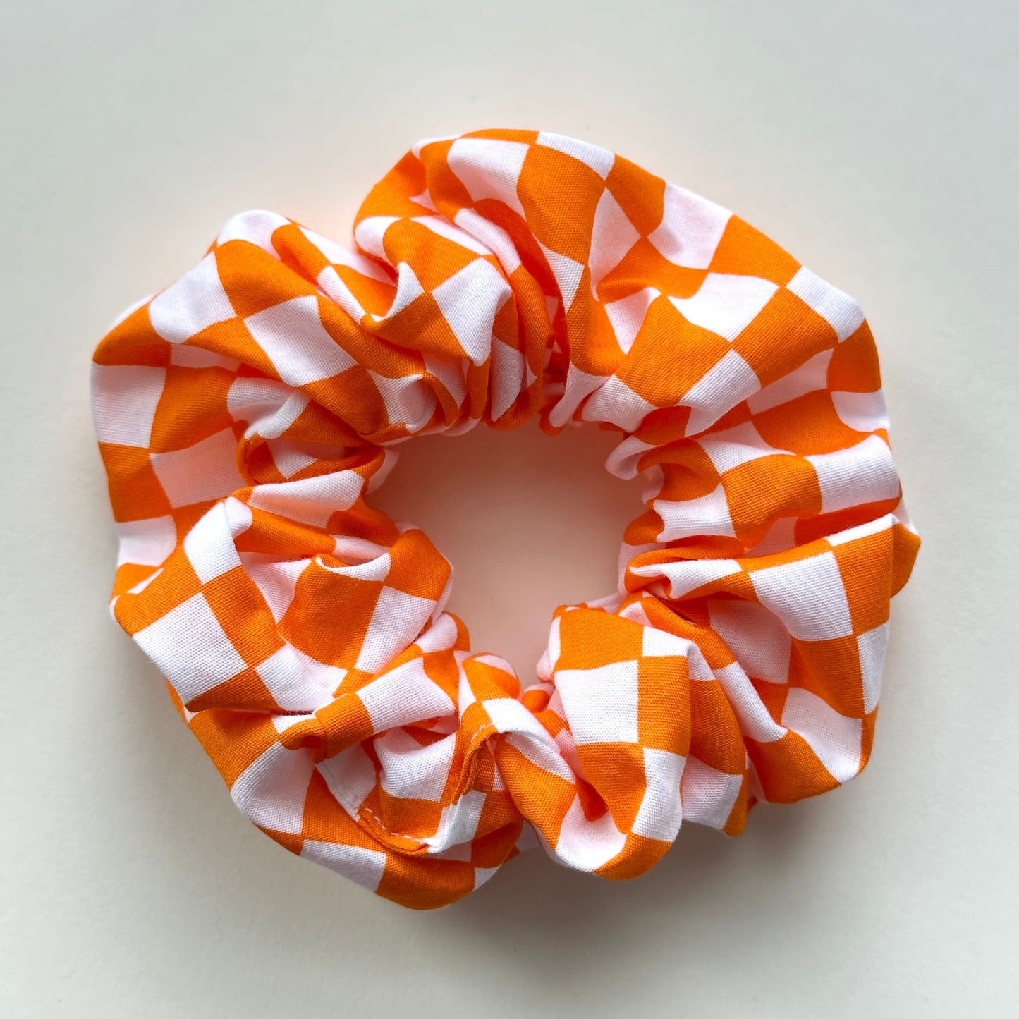 Orange Checker Scrunchie