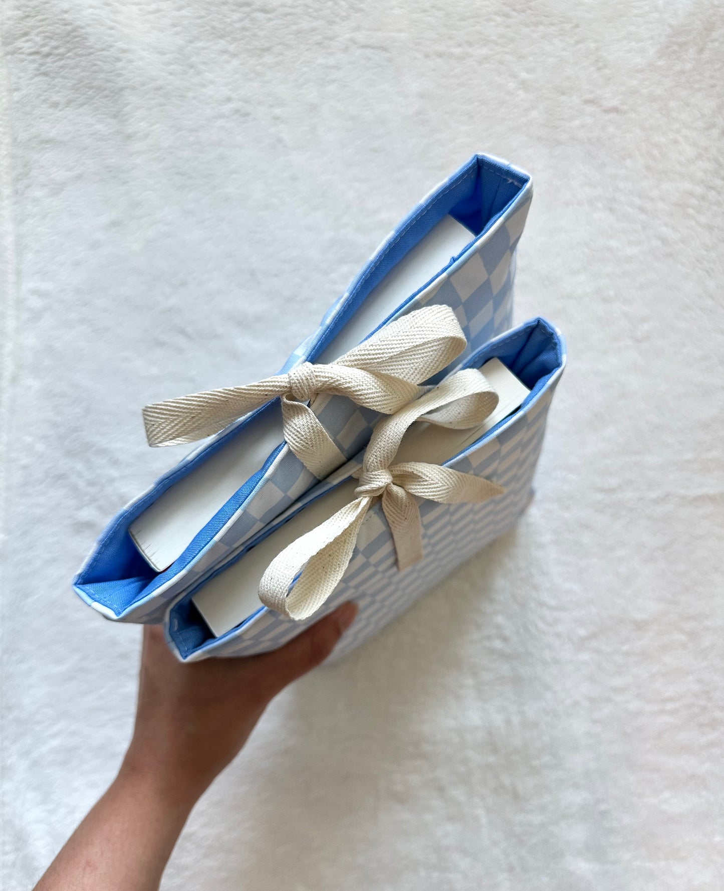 Blue Checker Book Sleeve