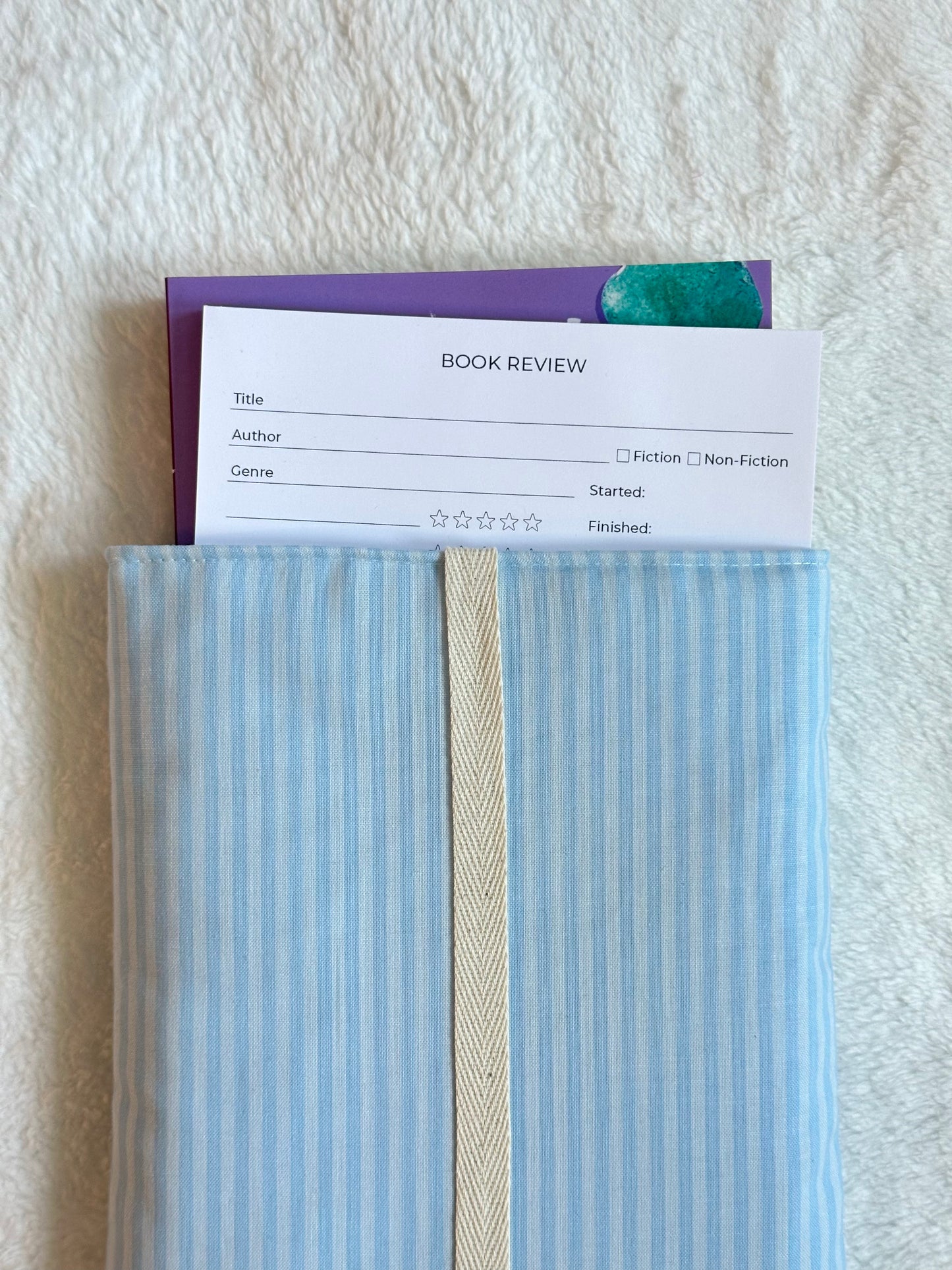 Blue Tonal Stripe Book Sleeve