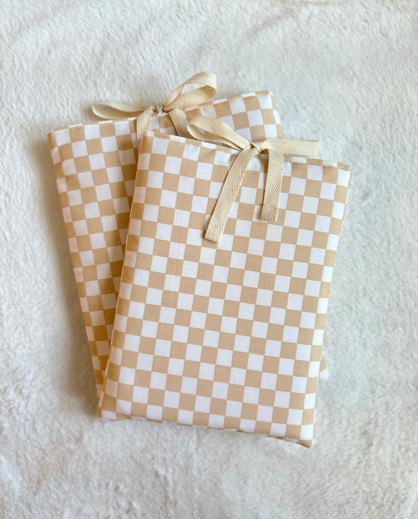 Tan Checker Book Sleeve