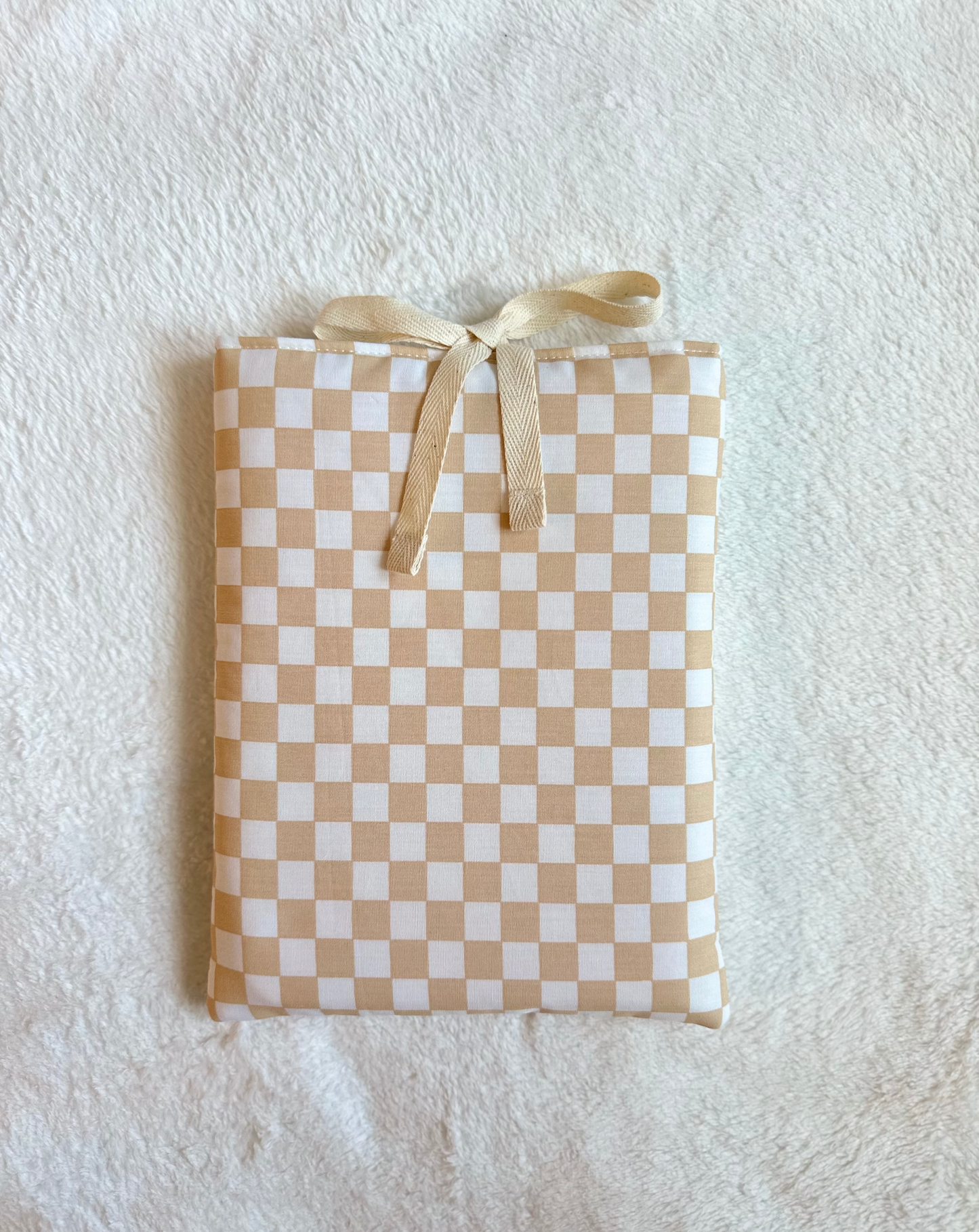 Tan Checker Book Sleeve