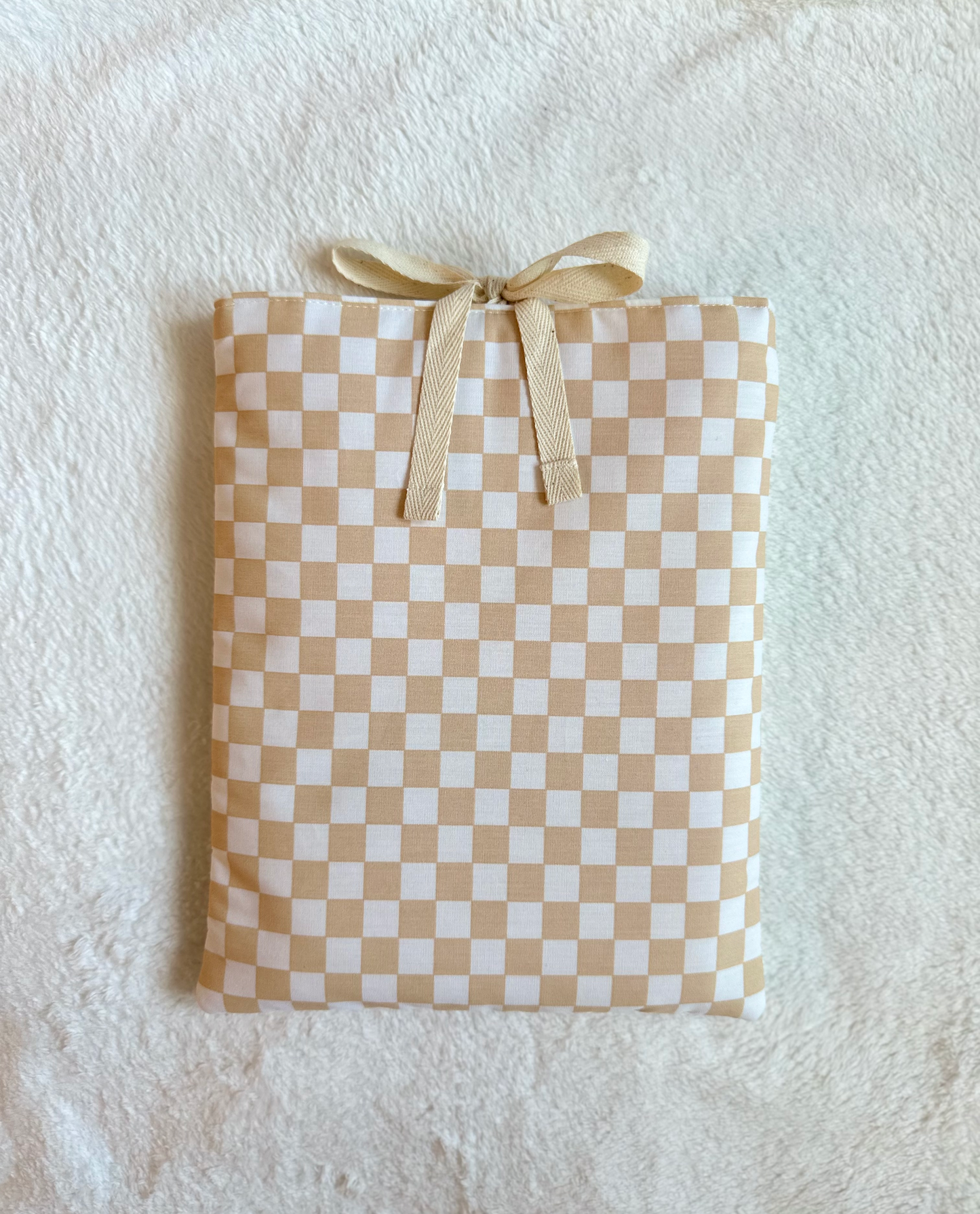 Tan Checker Book Sleeve