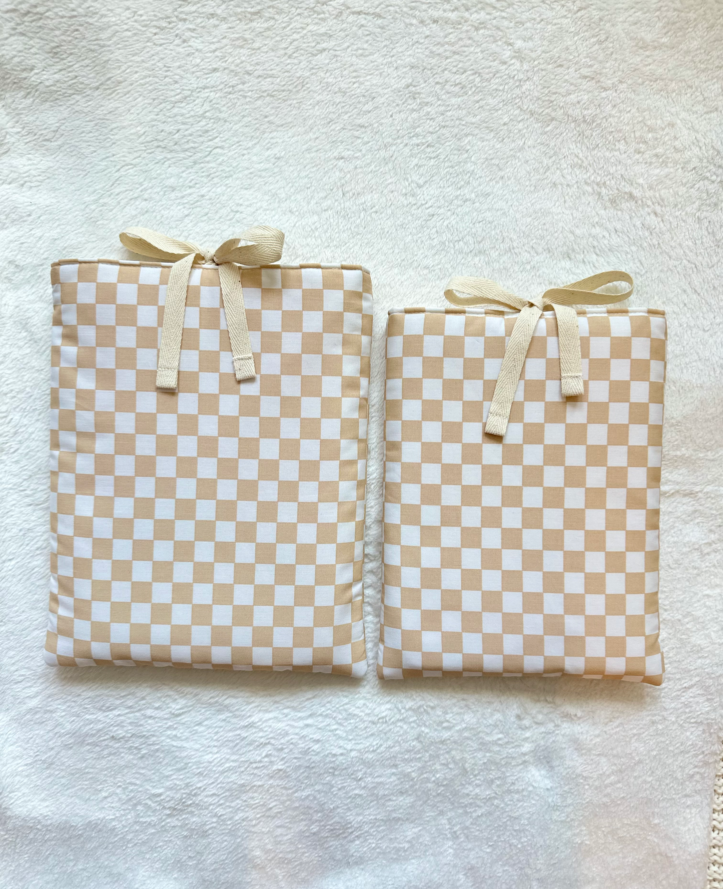 Tan Checker Book Sleeve